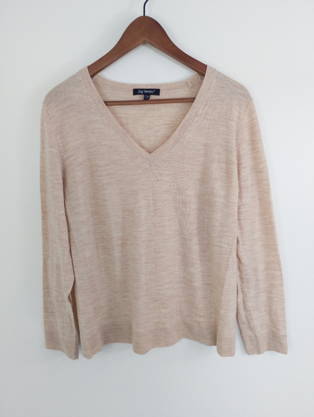 Segments 100% Merino Wool V Neck Sweater Size Large